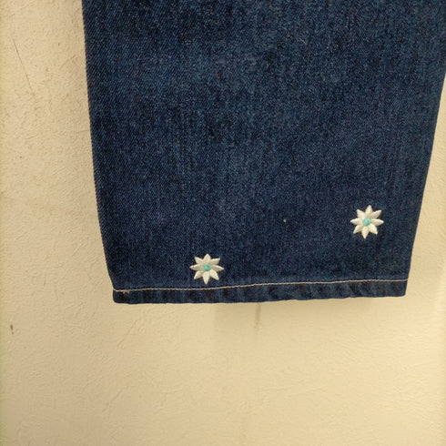 ケボズ KEboz NICK GEAR COLLABORATION Flower&Embroidery Logo DENIM ONE WASH メンズ JPN:L