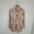 ザラ ZARA knot chain print pink button up shirt レディース US M