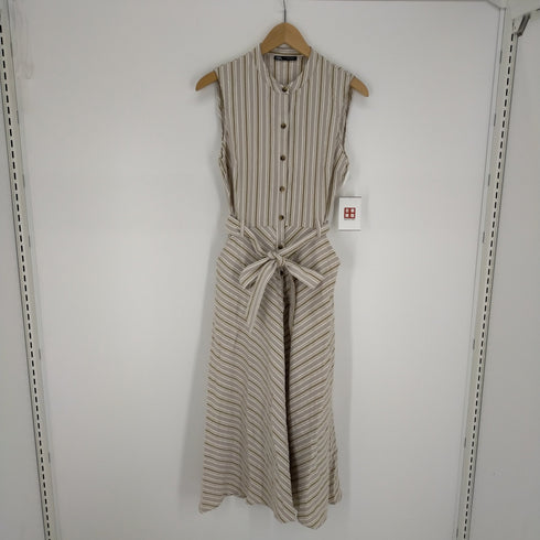 ザラ ZARA ストライプ ノースリーブシャツワンピース レディース US M