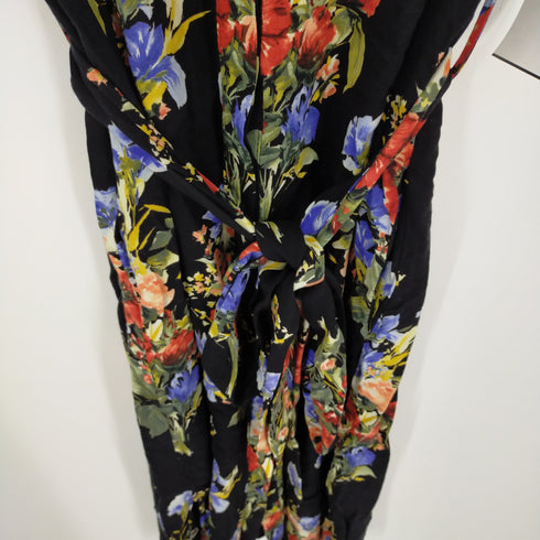 ザラベーシック ZARABASIC 花柄 シャツワンピース レディース US M
