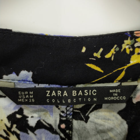ザラベーシック ZARABASIC 花柄 シャツワンピース レディース US M