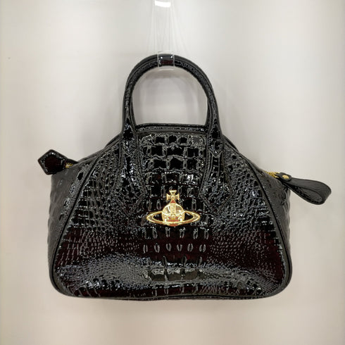 ヴィヴィアンウエストウッド アングロマニア Vivienne Westwood ANGLOMANIA オーブエンブレムクロコ型押しハンドバッグ レディース 無