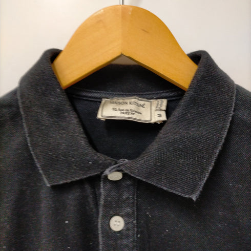 メゾンキツネ maison kitsune ロゴ刺繍鹿の子ポロシャツ メンズ M