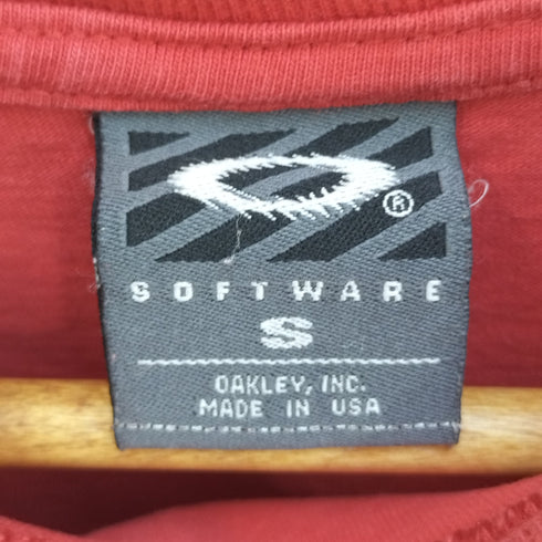 オークリー OAKLEY 90-00s SOFTWEAR USA製 プリントクルーネックTシャツ メンズ import:S