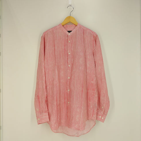 バナナタイム BANANATIME SLIM GRANDAD SHIRT BAMBOO STRIPES メンズ JPN:M