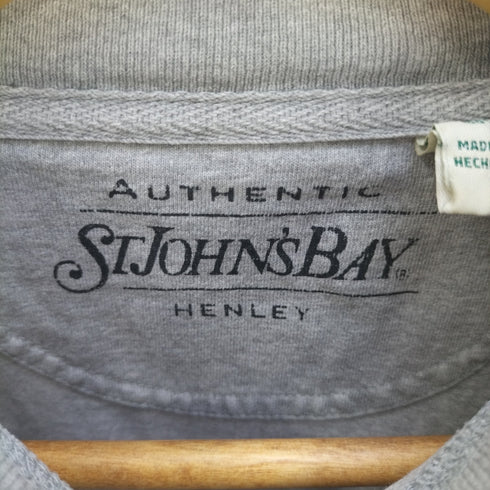 セントジョンズベイ ST.JOHNS BAY 90s ヘムスリットヘンリーネックカットソー メンズ LT/GL
