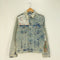 ザラ ZARA ×JEAN-MICHEL BASQUIAT ケミカルダメージ加工デニムジャケット メンズ import:M