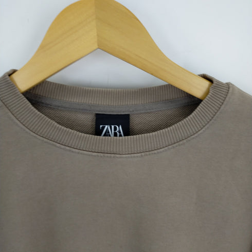 ザラ ZARA SWEATSHIRT WITH EMBROIDERED PATCH メンズ US L