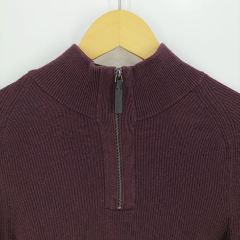 バナナリパブリック BANANA REPUBLIC IDEALジップ ハーフジップミドルネックニットカットソー メンズ import:M