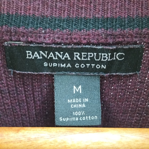 バナナリパブリック BANANA REPUBLIC IDEALジップ ハーフジップミドルネックニットカットソー メンズ import:M