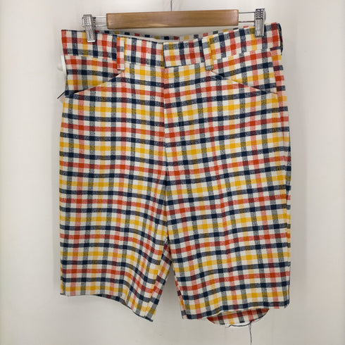 ファーラー FARAH 70S MADE IN USA ロケットSCOVILジップ チェックショーツ メンズ