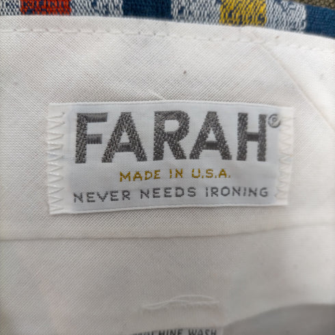 ファーラー FARAH 70S MADE IN USA ロケットSCOVILジップ チェックショーツ メンズ
