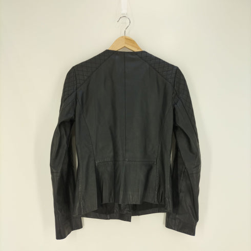 ステファネル STEFANEL ラムレザーライダースジャケット レディース 36