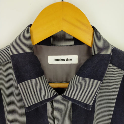 モンキータイム MONKEY TIME STRIPE PRINT OPEN SHIRT メンズ JPN:S