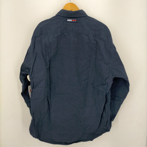 トミージーンズ tommy jeans 90S~00S メタルボタンコットン片ポケシャツ メンズ import:L