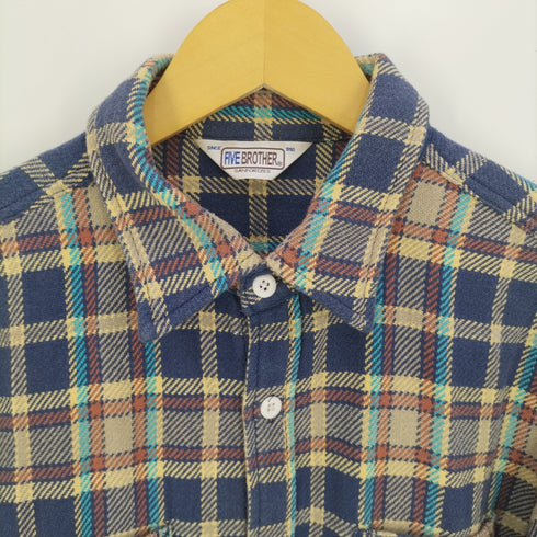 ファイブブラザー FIVE BROTHER HEAVY FLANNEL WORK SHIRTS ヘビーフランネルワークシャツ メンズ import:L