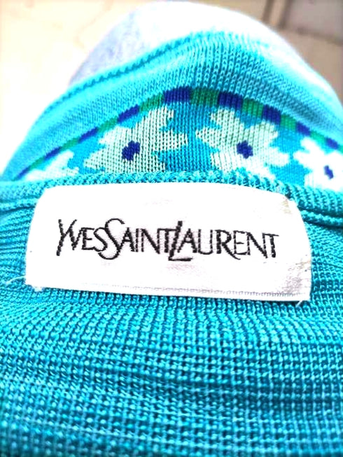 イヴサンローラン Yves Saint Laurent フラワープリント レーヨンニット レディース JPN:M