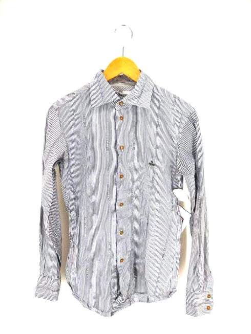 ヴィヴィアンウエストウッドマン Vivienne Westwood MAN ワンポイント刺しゅう ストライプシャツ メンズ JPN:44
