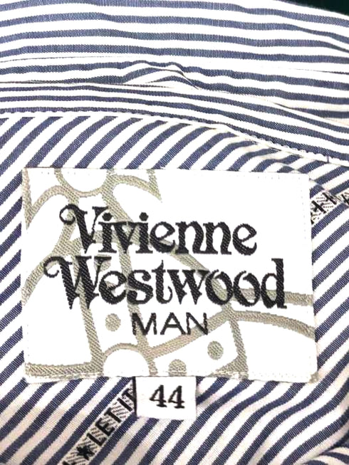 ヴィヴィアンウエストウッドマン Vivienne Westwood MAN ワンポイント刺しゅう ストライプシャツ メンズ JPN:44