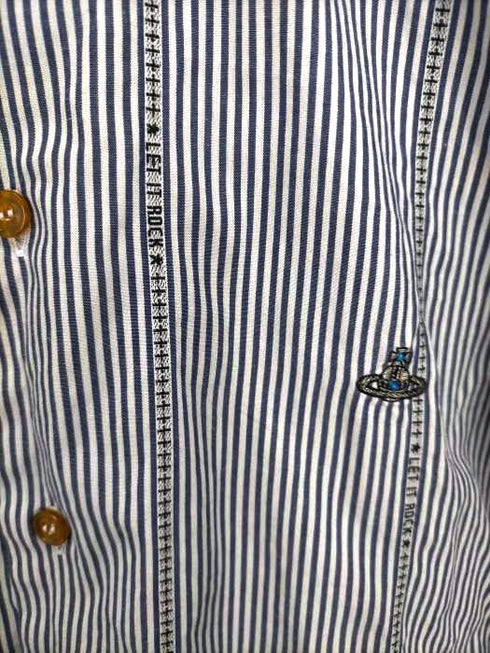 ヴィヴィアンウエストウッドマン Vivienne Westwood MAN ワンポイント刺しゅう ストライプシャツ メンズ JPN:44