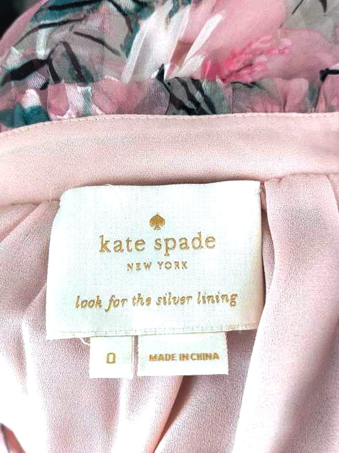 ケイトスペードニューヨーク kate spade NEW YORK 袖シアー花柄ワンピース レディース 0
