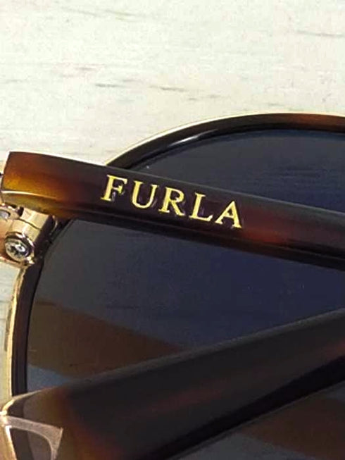 フルラ FURLA ラウンド フラットレンズ インナーリム レッド デミ ハバナ レディース 51