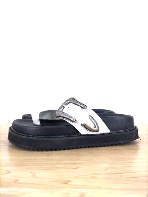 マウジー moussy シルバーバックル レザーサンダル レディース M