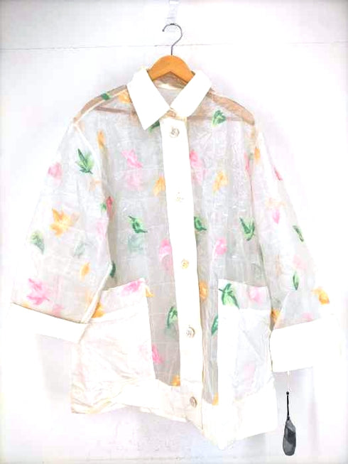 PAOLO BISAGNI 刺繍シアー切替シャツジャケット レディース 42