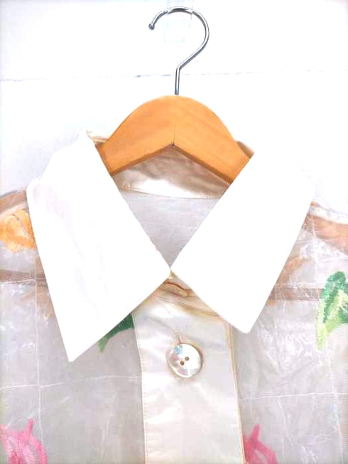 PAOLO BISAGNI 刺繍シアー切替シャツジャケット レディース 42