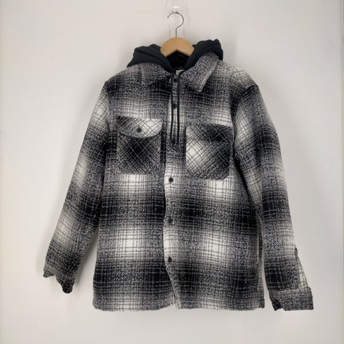 ザラ ZARA フード付きチェックウールジャケット メンズ JPN:M