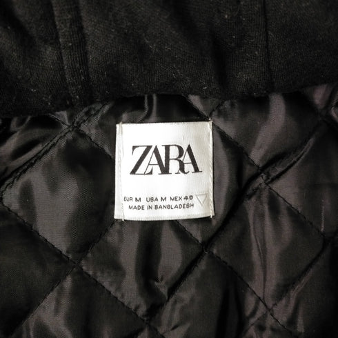 ザラ ZARA フード付きチェックウールジャケット メンズ JPN:M