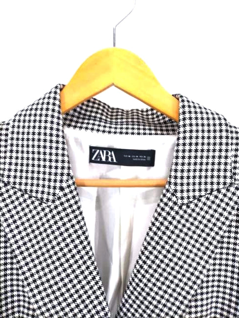 ザラ ZARA ハウンドトゥースパターンダブルテーラードジャケット レディース M