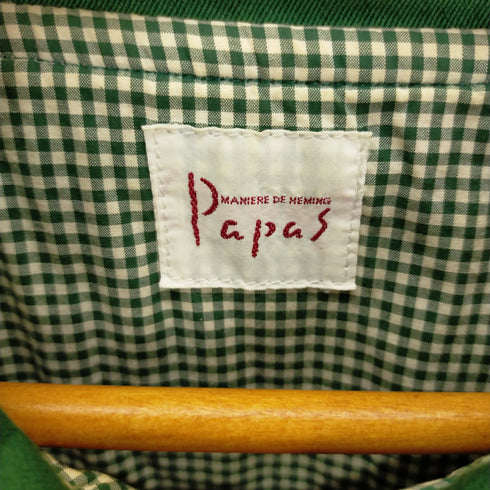パパス papas ロゴ 裏地チェック スウィングトップ メンズ L