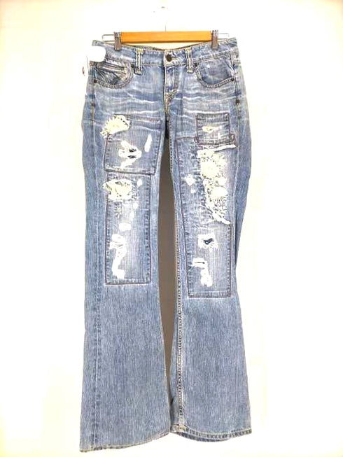 タバニティソージーンズ TAVERNITI SO JEANS PEGGY 花刺繍 フレアパンツ メンズ W 28