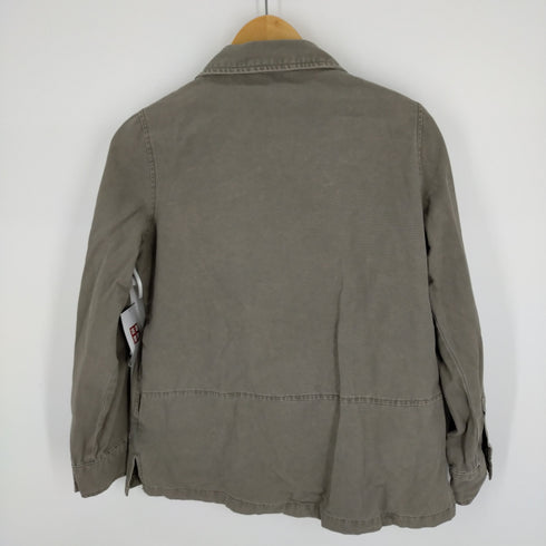 ザラベーシック ZARABASIC Acid Wash Khaki Green Patch Detail Button Front Cotton Shirt レディース JPN:XS
