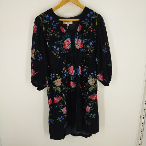 RENE DERHY 花柄ベロアチュニック ワンピース レディース import:M