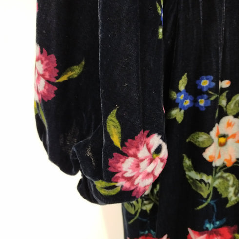 RENE DERHY 花柄ベロアチュニック ワンピース レディース import:M