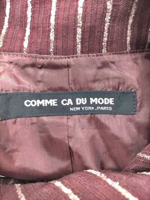 コムサデモード COMME CA DU MODE ストライプ アセテート ジャケット レディース