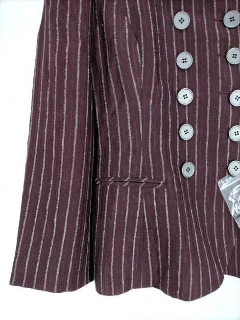 コムサデモード COMME CA DU MODE ストライプ アセテート ジャケット レディース