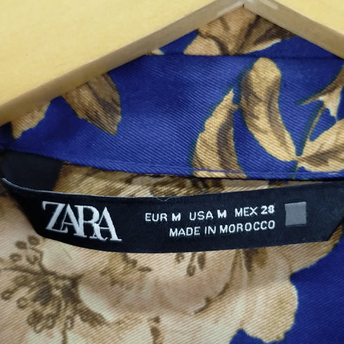 ザラ ZARA Rose Satin Shirt Dress レディース US M