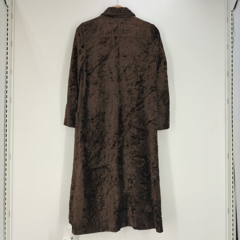 70s シワ加工 ベロアコート レディース