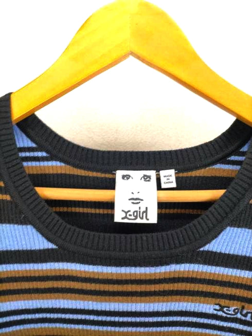 エックスガール X-girl 22AW MULTI STRIPE KNIT TOP レディース S