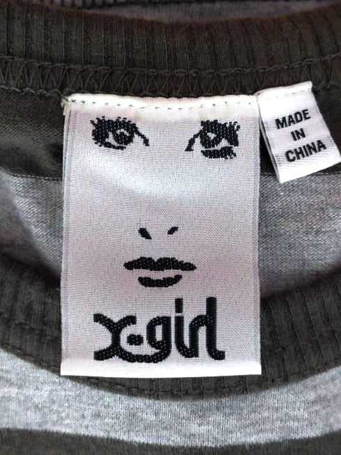 エックスガール X-girl 22AW STRIPED L/S BIG TEE レディース S