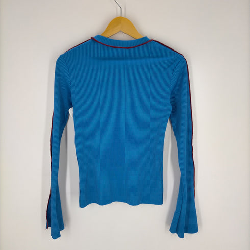 ザラ ZARA リブ コントラスト Tシャツ レディース JPN:M