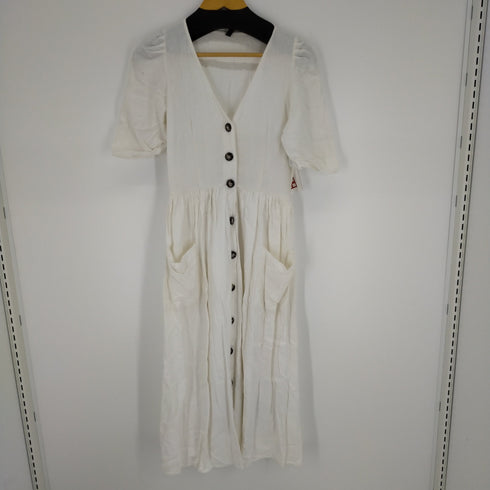 ザラ ZARA リネンvネックワンピース レディース JPN:M