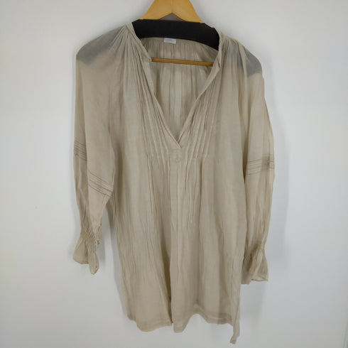 ナバアサナ navasana シルク混 シフォンチュニックワンピース レディース