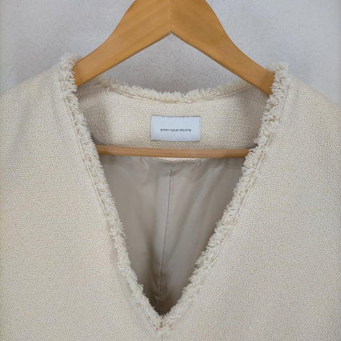 ユナイテッドアローズグリーンレーベルリラクシング UNITED ARROWS green label relaxing ブークレ ツイード ベスト レディース