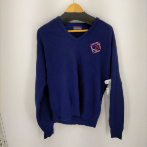 PINE STATE 70-80s MADE IN USA フロントワッペンVネックアクリルニット メンズ JPN:XL