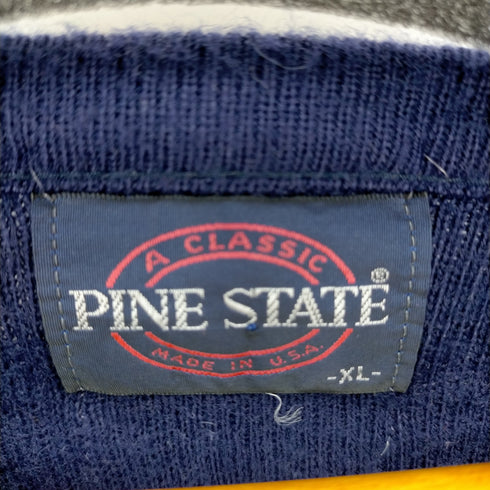 PINE STATE 70-80s MADE IN USA フロントワッペンVネックアクリルニット メンズ JPN:XL