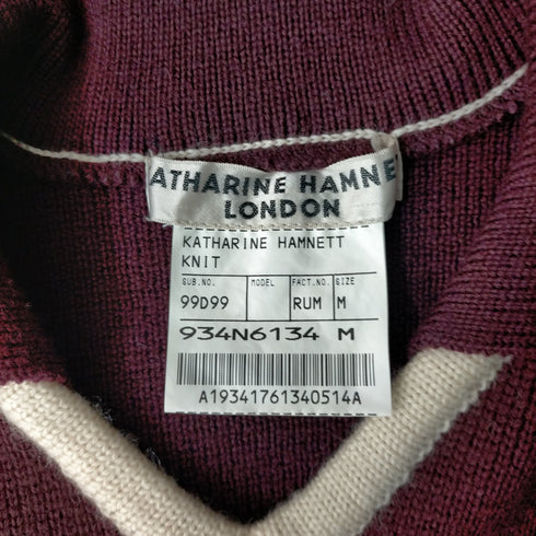キャサリンハムネットロンドン KATHARINE HAMNETT LONDON ロゴ刺繍 ビッグカラーニット レディース JPN:M
